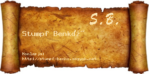 Stumpf Benkő névjegykártya